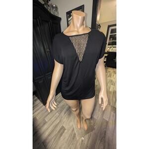 Lane Bryant Black Cutout Mesh Detail Top – Size 22/24